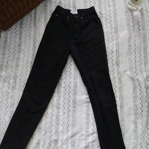 High waisted skinny leg mom jeans